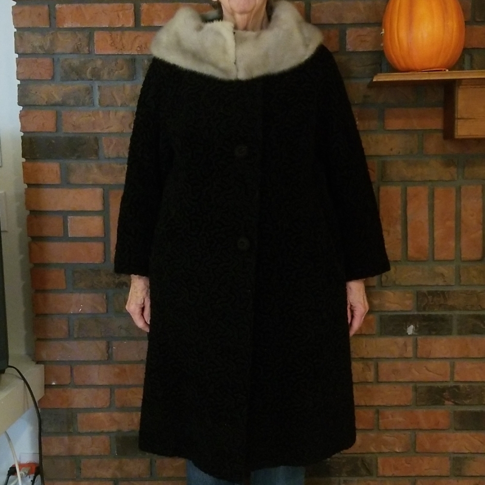 Faux black Persian Lamb Coat